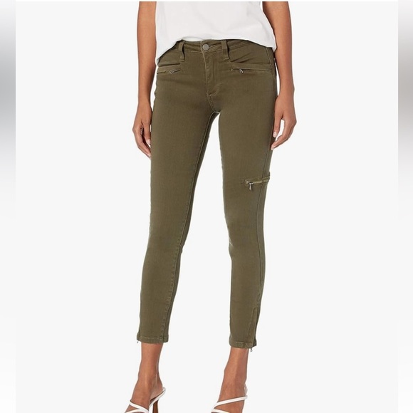 PAIGE Women's Daryn Zip Ankle Jeans-Olive Leaf - Picture 1 of 8